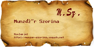 Munzár Szorina névjegykártya